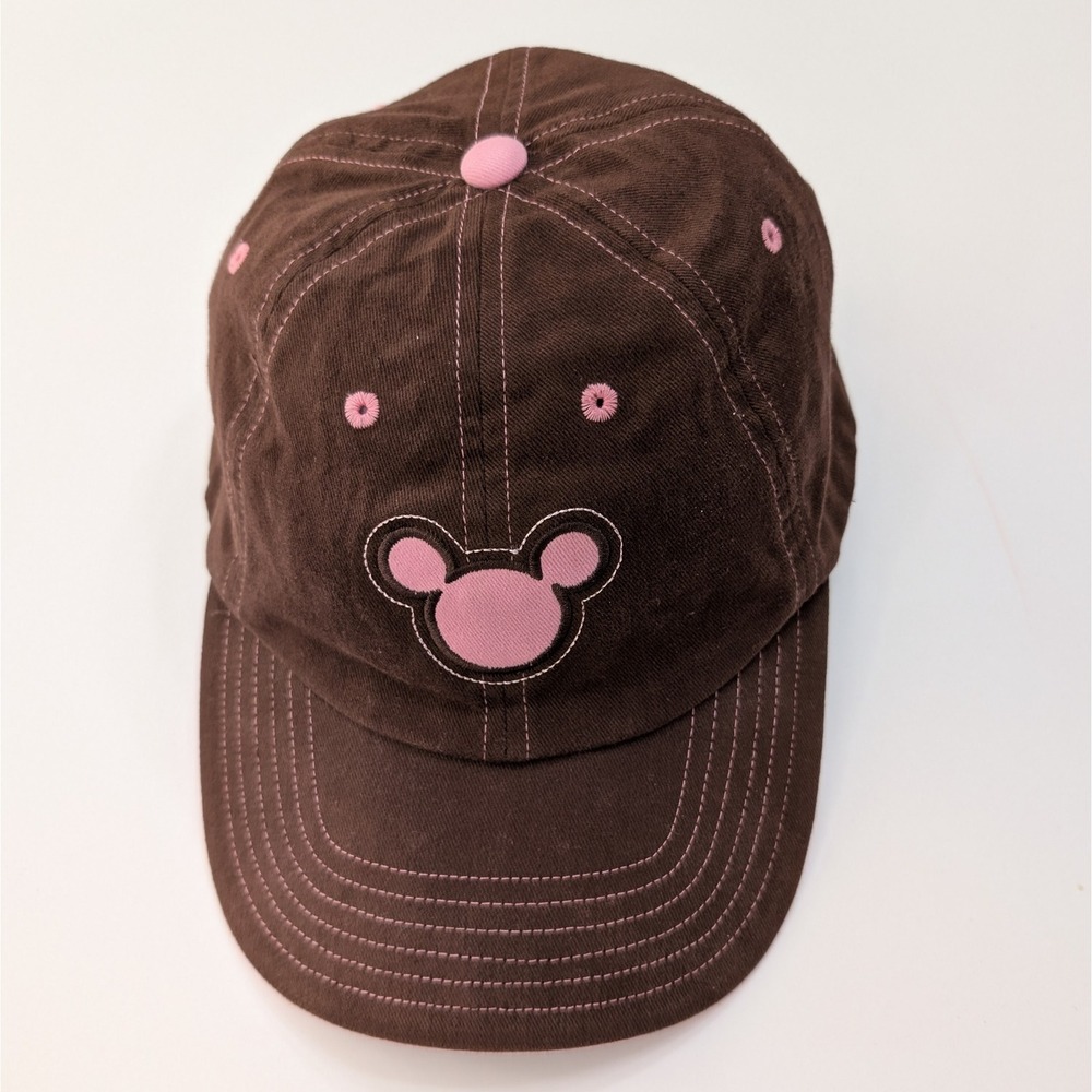 Disney Mickey Mouse Florida Baseball Cap Brown Pink Adjustable Adult Cotton Hat